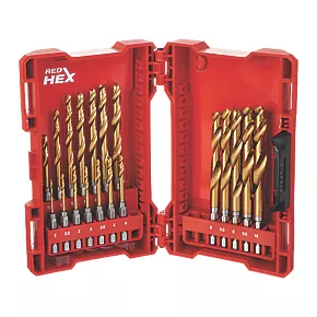 Milwaukee Hex Shank RedHex HSS Metal Drill Bit Set 1 Milwaukee Hex Shank RedHex HSS Metal Drill Bit Set