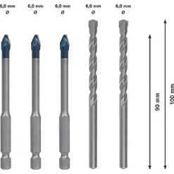 Bosch Expert HEX-9 HardCeramic Tile Bit Set 9 Bosch Expert HEX-9 HardCeramic Tile Bit Set -Drilling Sales Store 974RR A4